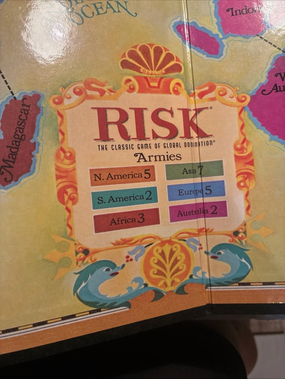 Vintage Hasbro Risk Board Game - Classic Strategy Game (Red, Yellow, Blue)